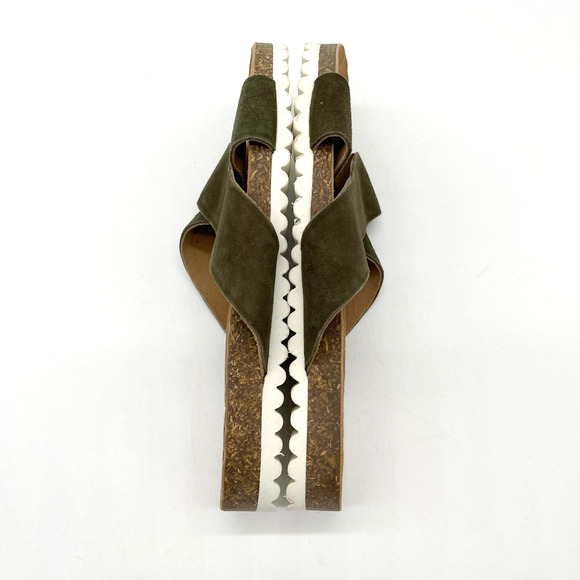Diba Womens Coyote Slide Sandal Size 9 Olive Suede Leather Open Toe Summer Beach - Picture 7 of 11